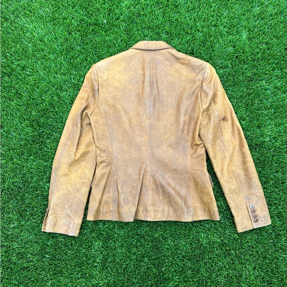 Vintage Ralph Lauren Collection Black Label Leather Jacket Blazer size 4 - Picture 5 of 14